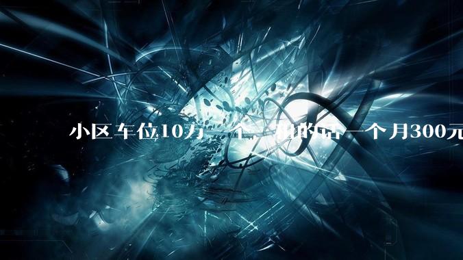 小区车位10万一个，租的话一个月300元，还有必要买车位吗？